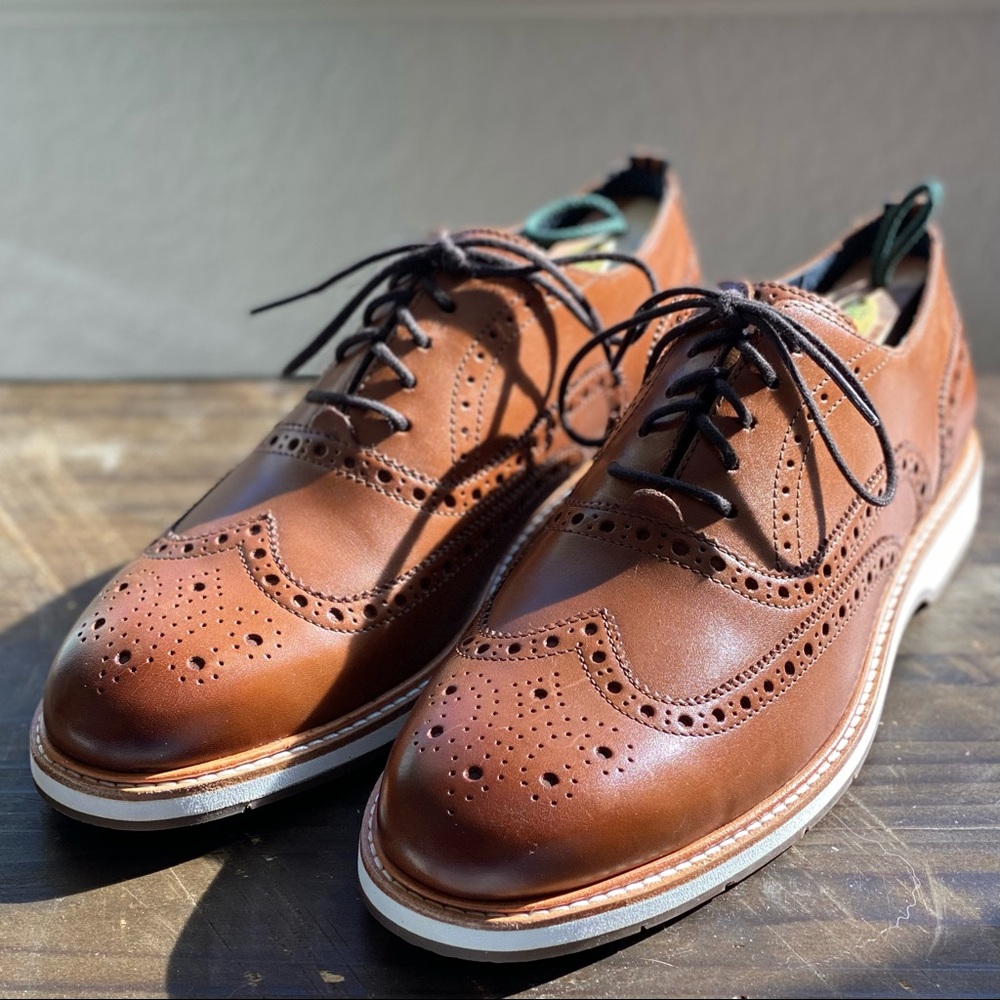 Cole Haan Grand OS Brown Leather Wingtip Oxford Men's Size 8 M